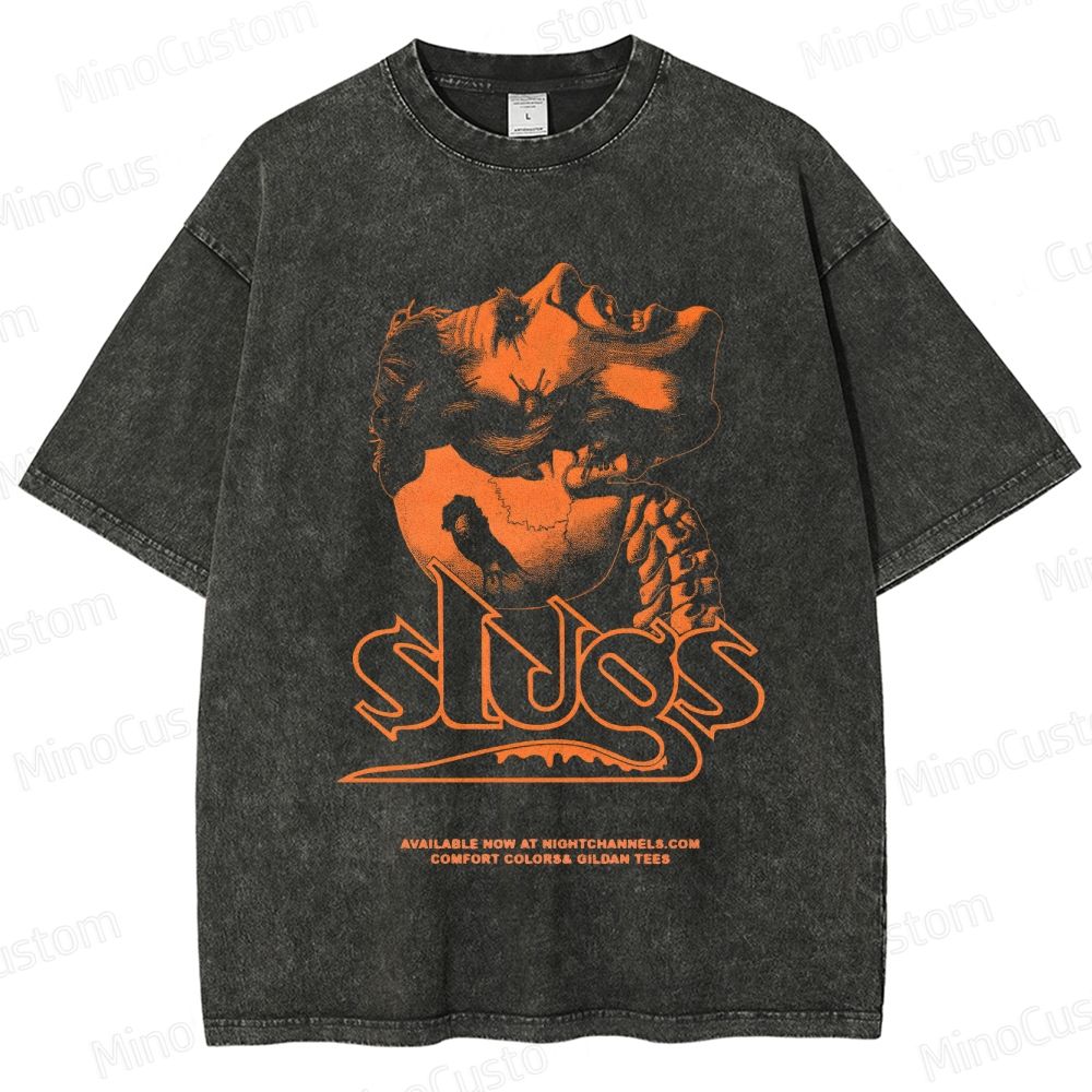 Slugs Vintage Washed Horror Movie T - Shirt