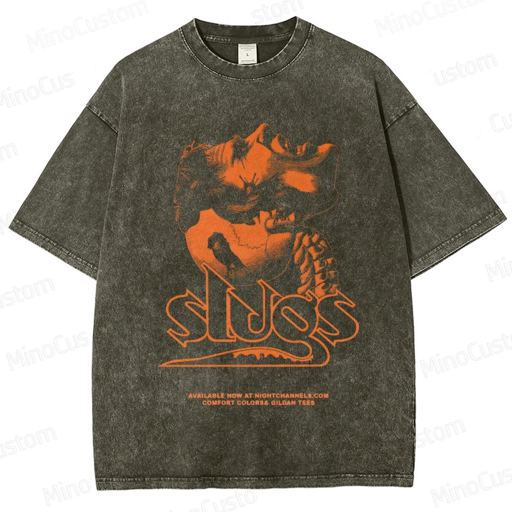 Slugs Vintage Washed Horror Movie T - Shirt