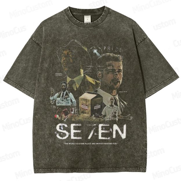 Se7en Vintage Washed Crime Thriller Movie T - Shirt