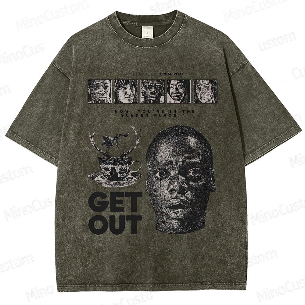 "Get Out" Thriller Movie Graphic T - Shirt