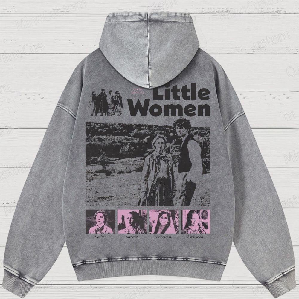 Little Women Vintage Feminist Washed Hoodies 
