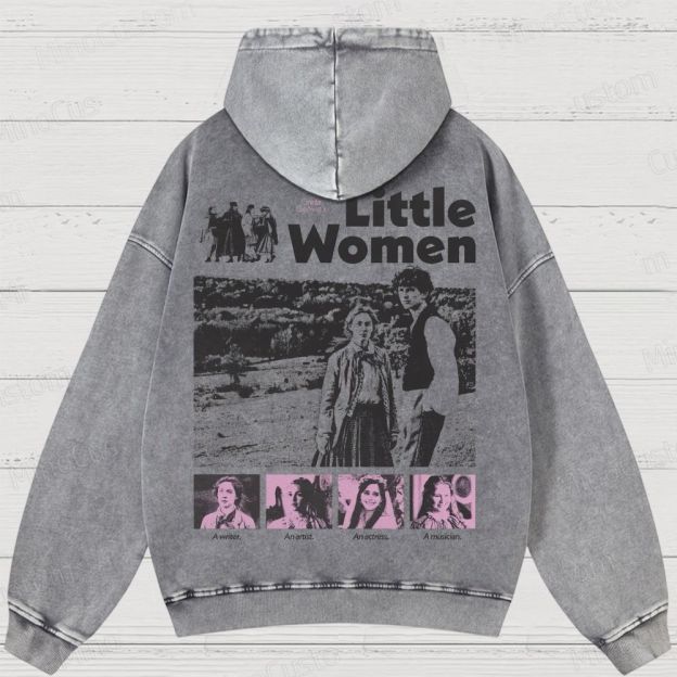 Little Women Vintage Feminist Washed Hoodies 