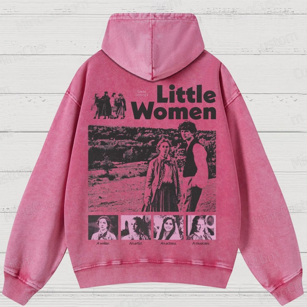 Little Women Vintage Feminist Washed Hoodies 