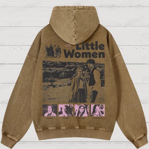 Little Women Vintage Feminist Washed Hoodies 