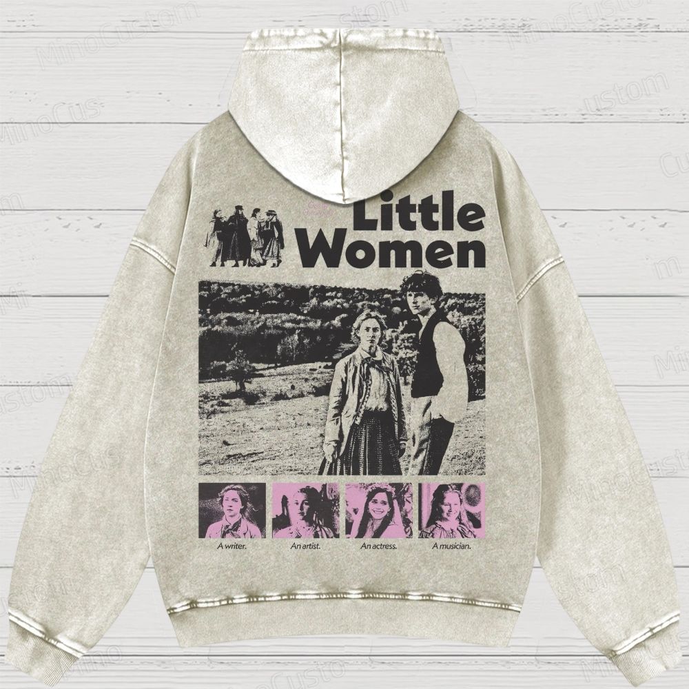 Little Women Vintage Feminist Washed Hoodies 