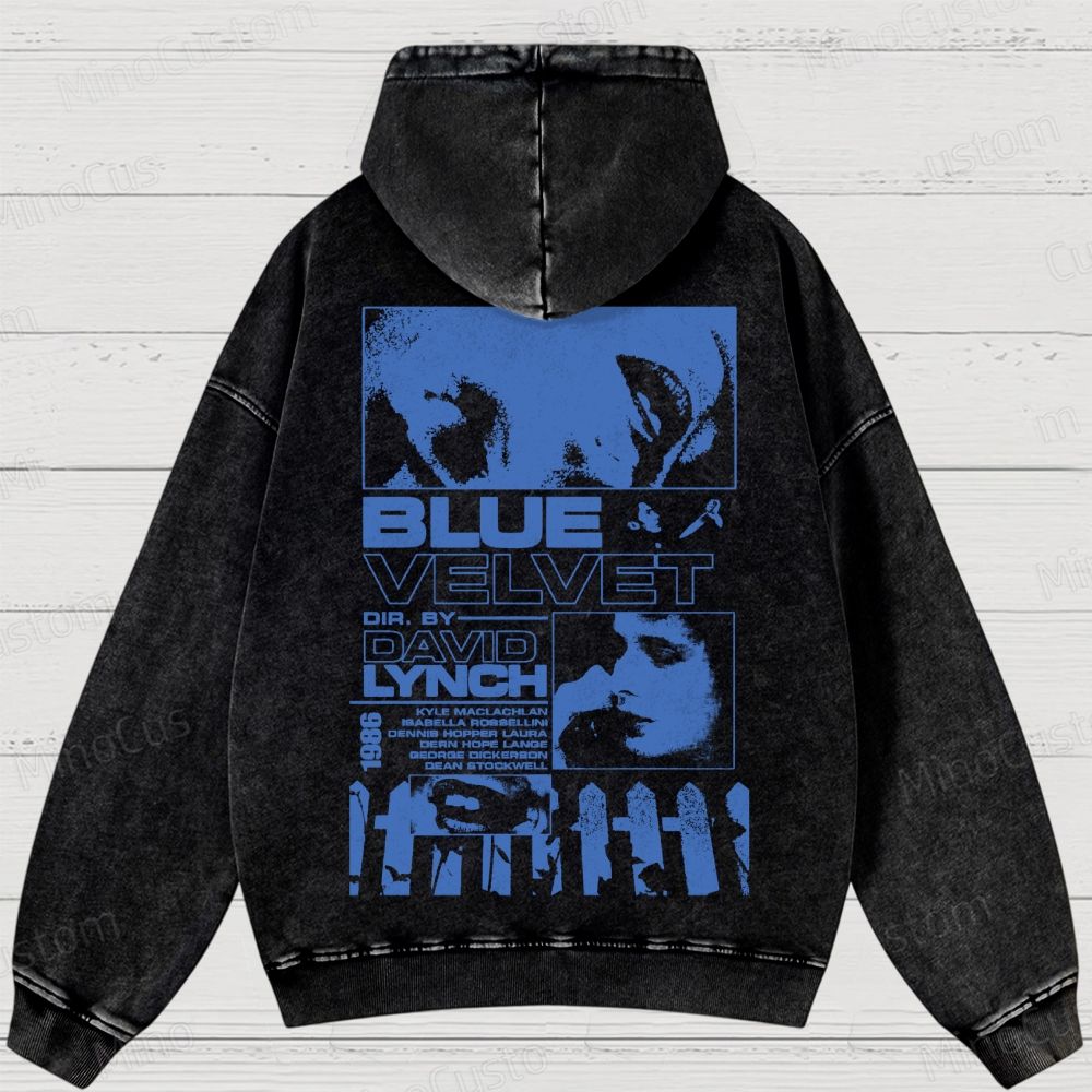 Blue Velvet (1986) Poster Washed Hoodies 