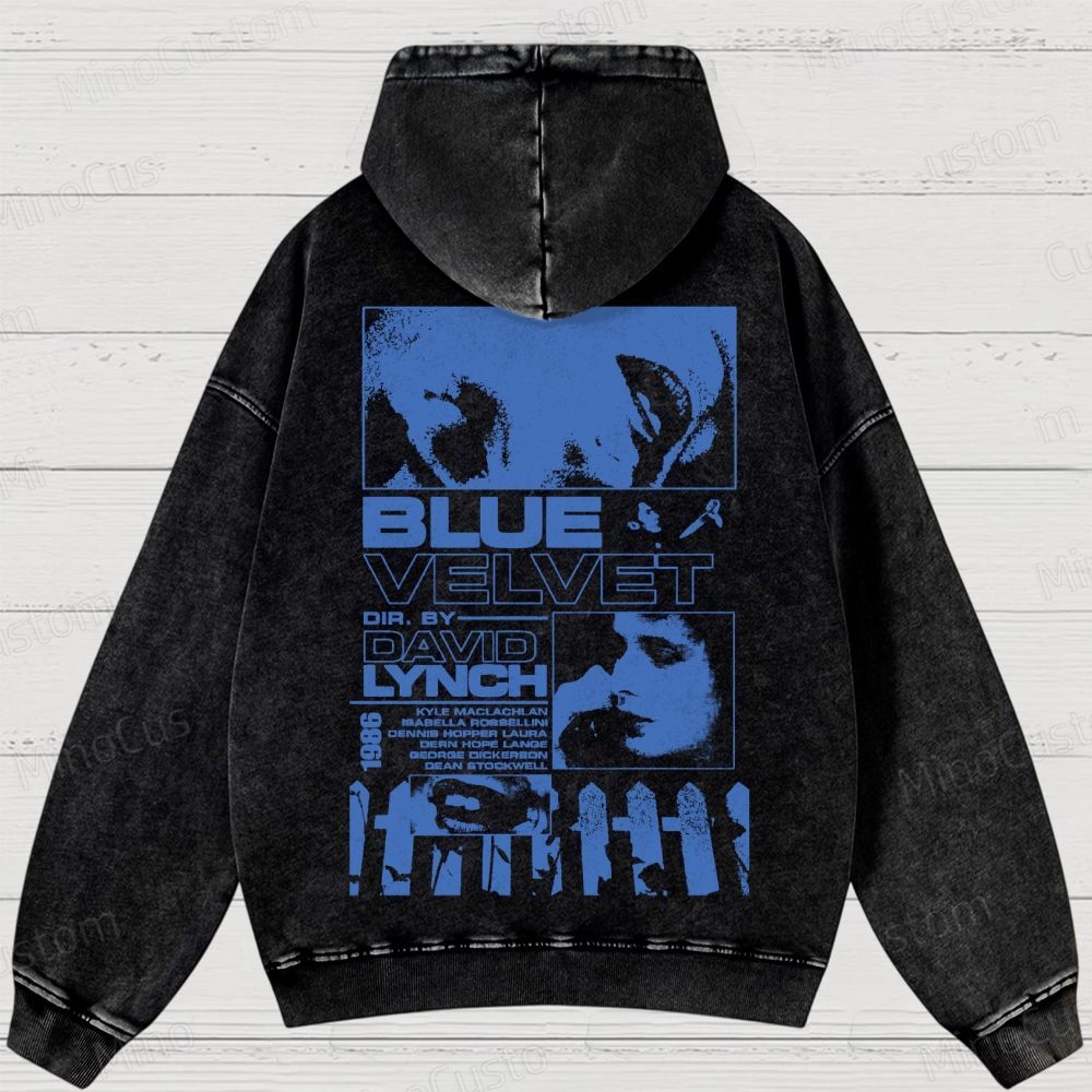 Blue Velvet (1986) Poster Washed Hoodies 