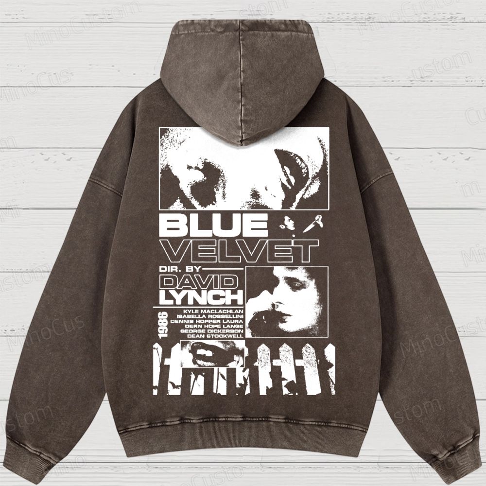 Blue Velvet (1986) Poster Washed Hoodies 