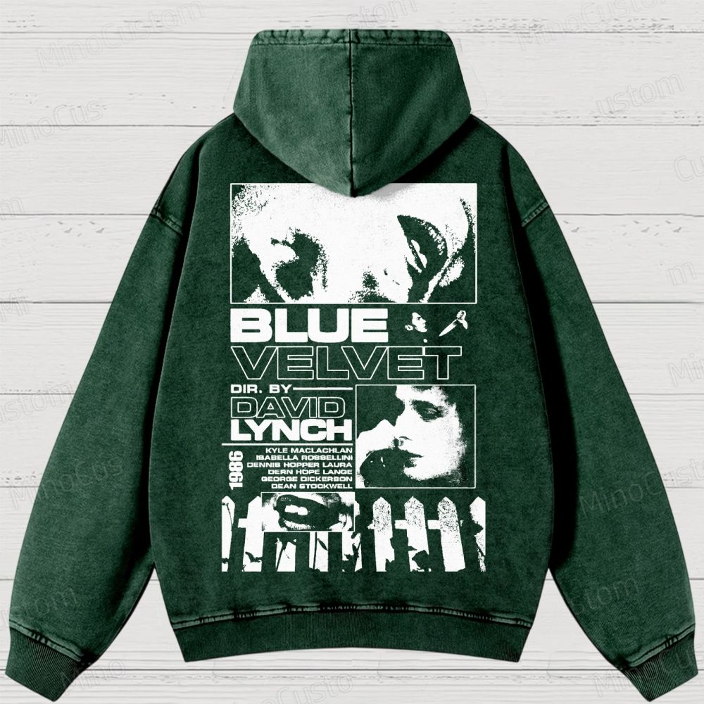 Blue Velvet (1986) Poster Washed Hoodies 