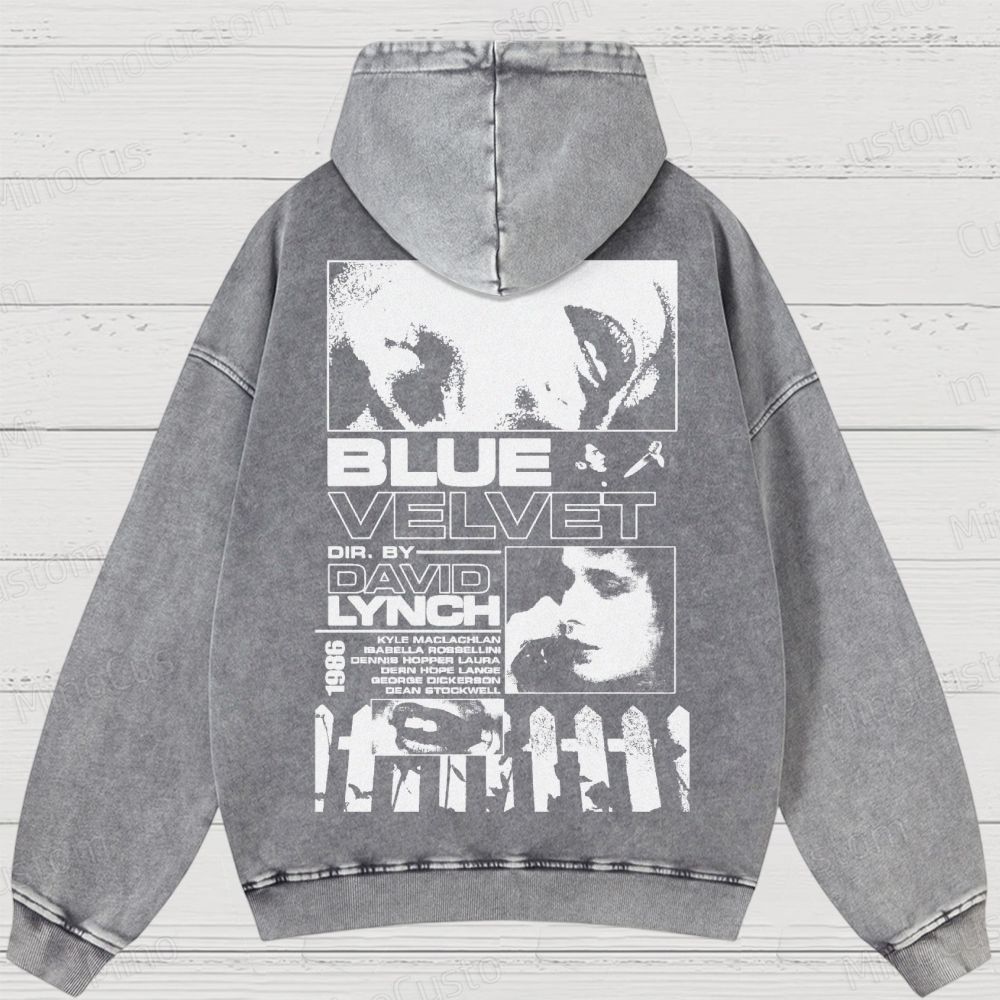 Blue Velvet (1986) Poster Washed Hoodies 