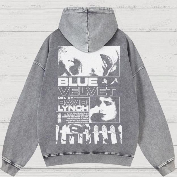 Blue Velvet (1986) Poster Washed Hoodies 
