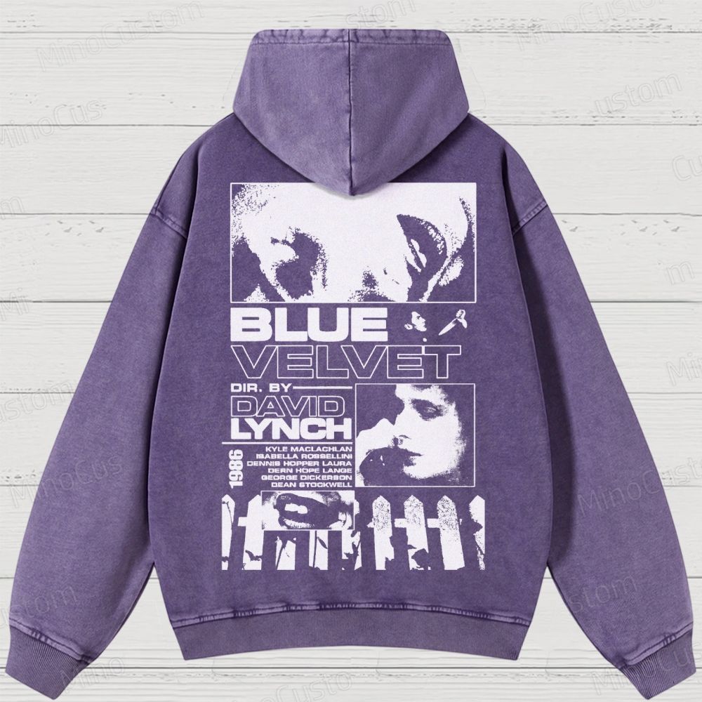 Blue Velvet (1986) Poster Washed Hoodies 