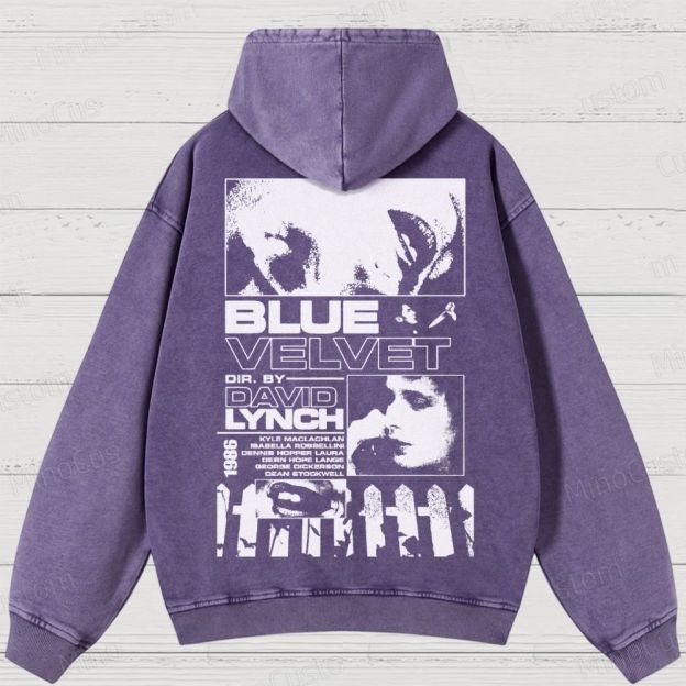 Blue Velvet (1986) Poster Washed Hoodies 