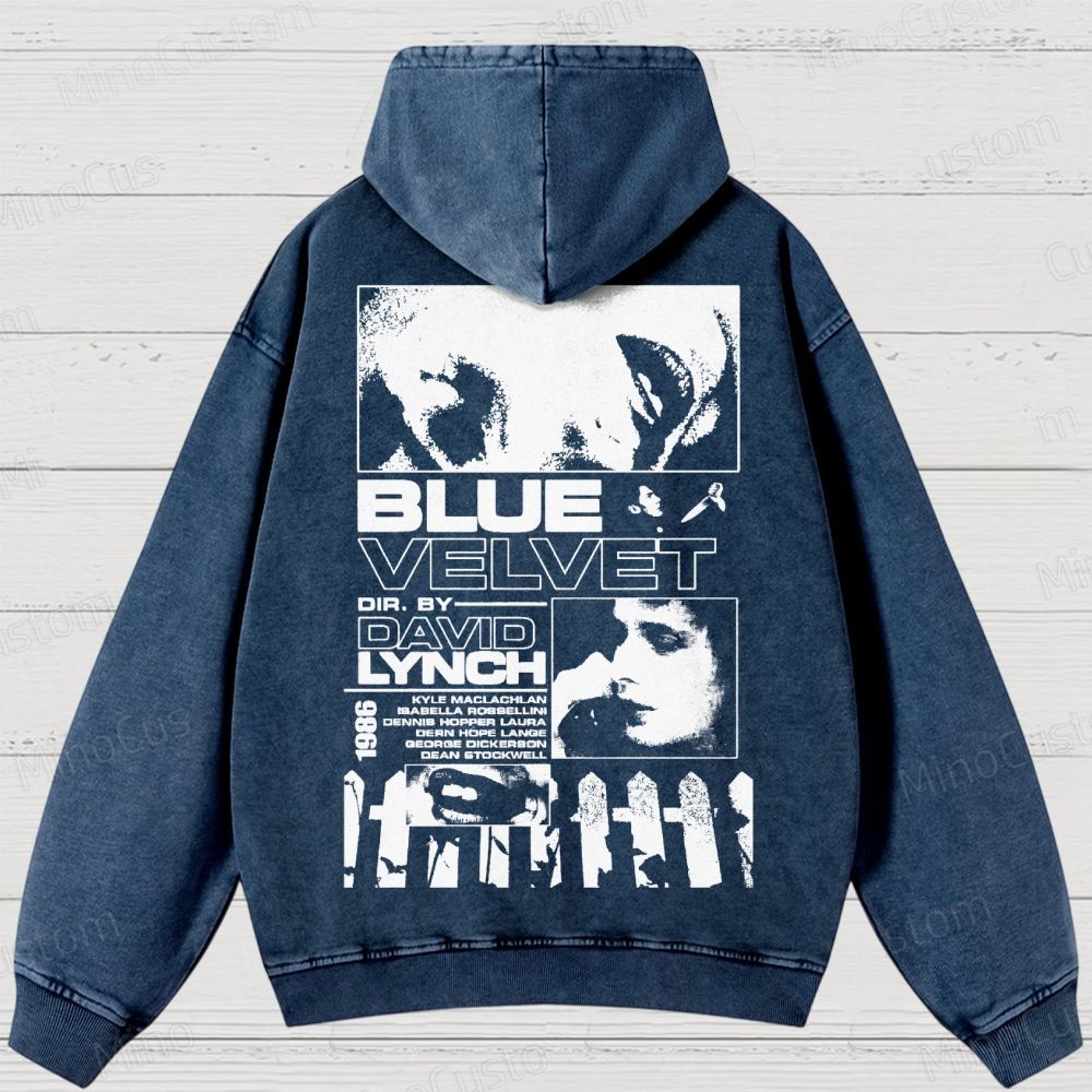 Blue Velvet (1986) Poster Washed Hoodies 