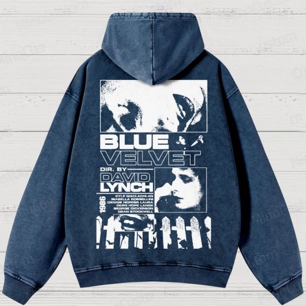 Blue Velvet (1986) Poster Washed Hoodies 