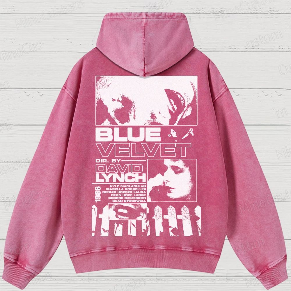 Blue Velvet (1986) Poster Washed Hoodies 