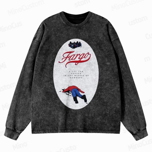 Fargo Minimalist Crime Scene Washed Sweatshirt