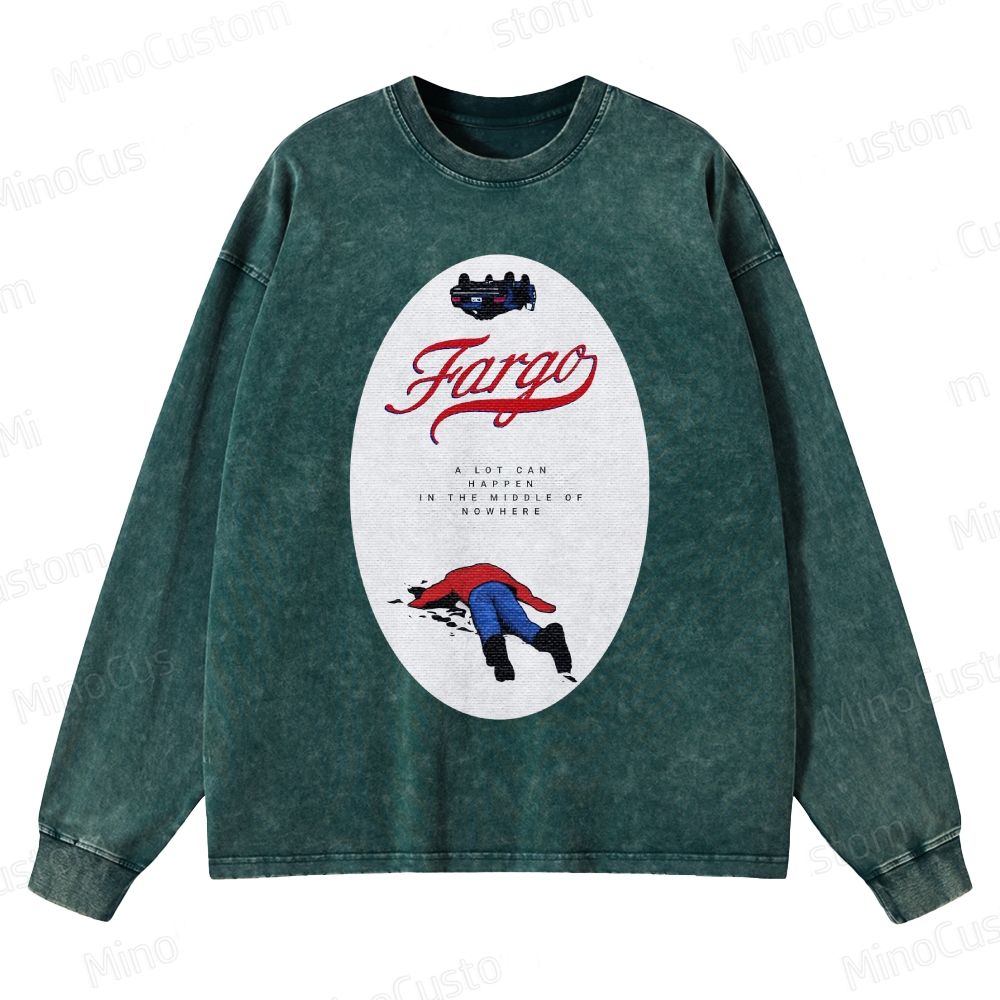 Fargo Minimalist Crime Scene Washed Sweatshirt