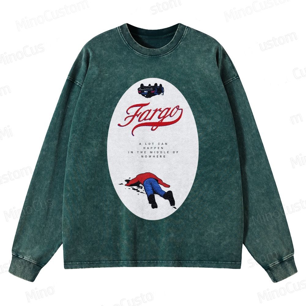 Fargo Minimalist Crime Scene Washed Sweatshirt