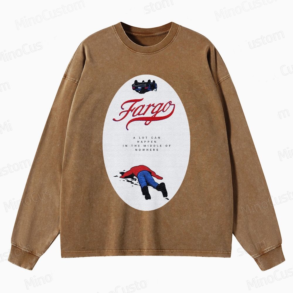 Fargo Minimalist Crime Scene Washed Sweatshirt