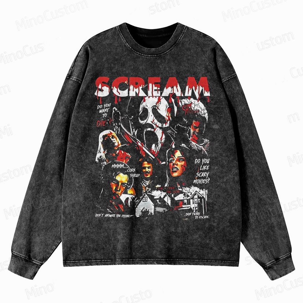 Vintage Scream Horror Movie Washed Sweatshirt