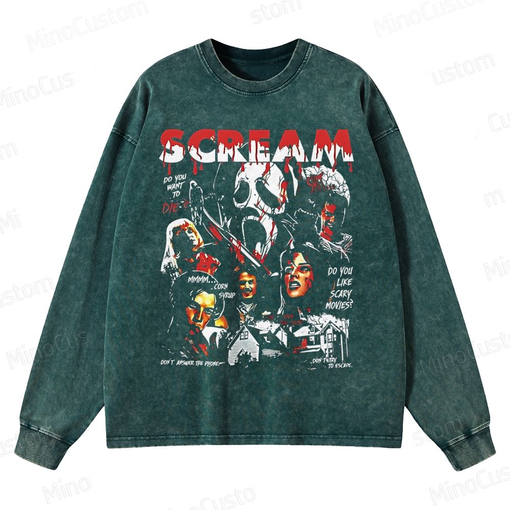 Vintage Scream Horror Movie Washed Sweatshirt