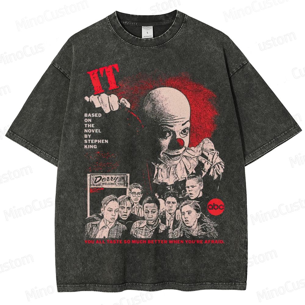 "IT (Based on Stephen King's Novel)" Horror Movie Graphic T - Shirt