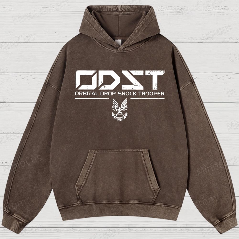 ODST White Vintage Vintage Washed Hoodies 