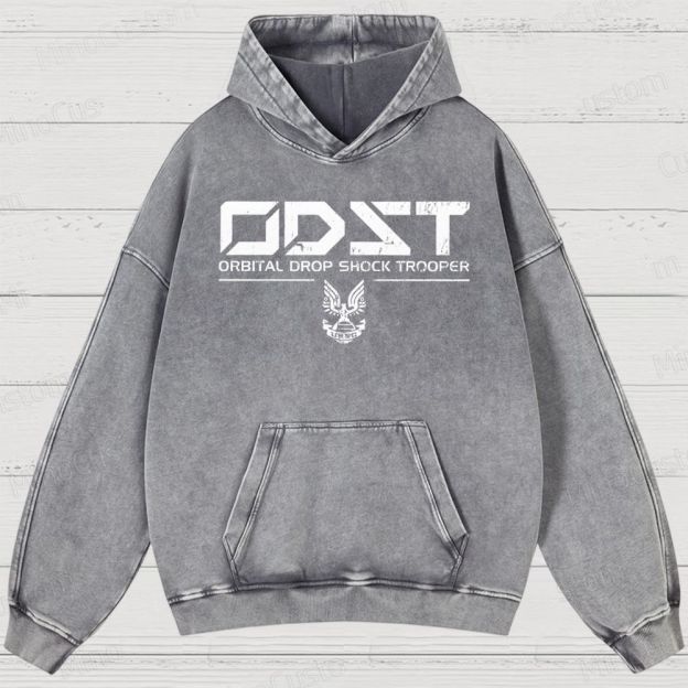 ODST White Vintage Vintage Washed Hoodies 