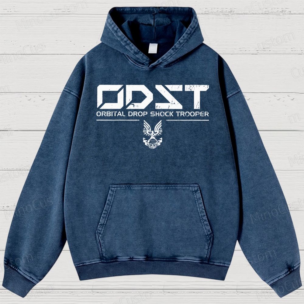 ODST White Vintage Vintage Washed Hoodies 