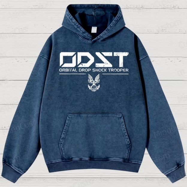 ODST White Vintage Vintage Washed Hoodies 