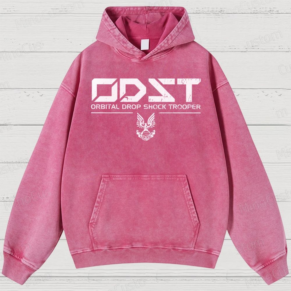 ODST White Vintage Vintage Washed Hoodies 