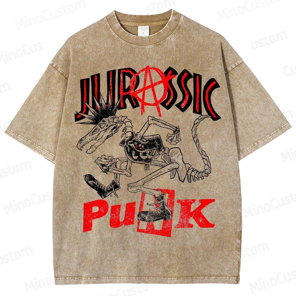 Jurassic Punk Dinosaur Skeleton Graphic T - Shirt