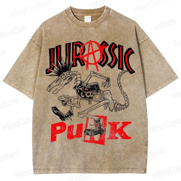 Jurassic Punk Dinosaur Skeleton Graphic T - Shirt