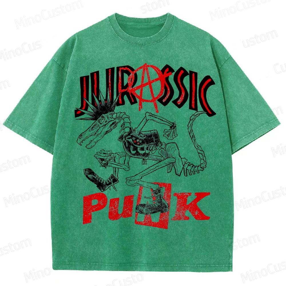 Jurassic Punk Dinosaur Skeleton Graphic T - Shirt