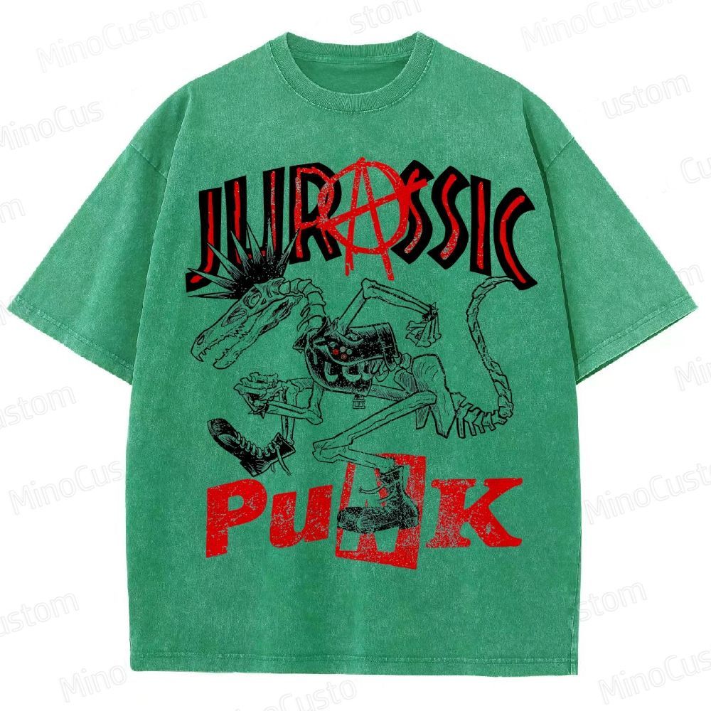 Jurassic Punk Dinosaur Skeleton Graphic T - Shirt