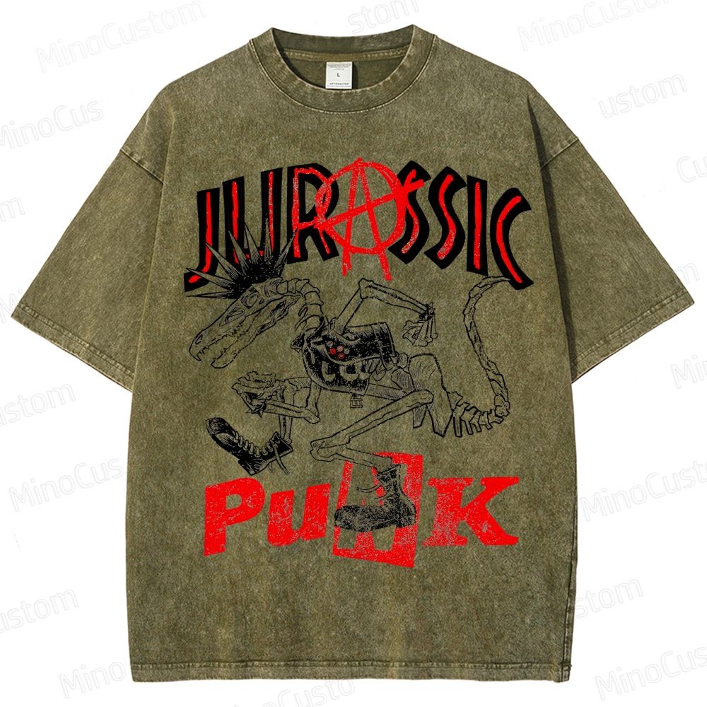 Jurassic Punk Dinosaur Skeleton Graphic T - Shirt