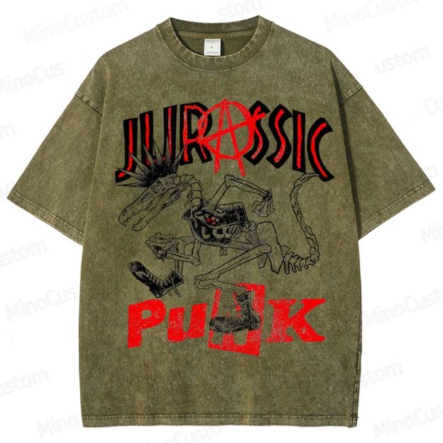Jurassic Punk Dinosaur Skeleton Graphic T - Shirt