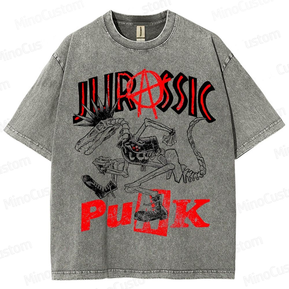 Jurassic Punk Dinosaur Skeleton Graphic T - Shirt