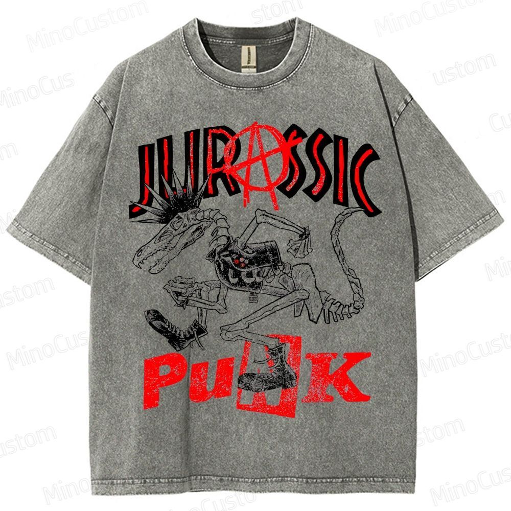 Jurassic Punk Dinosaur Skeleton Graphic T - Shirt