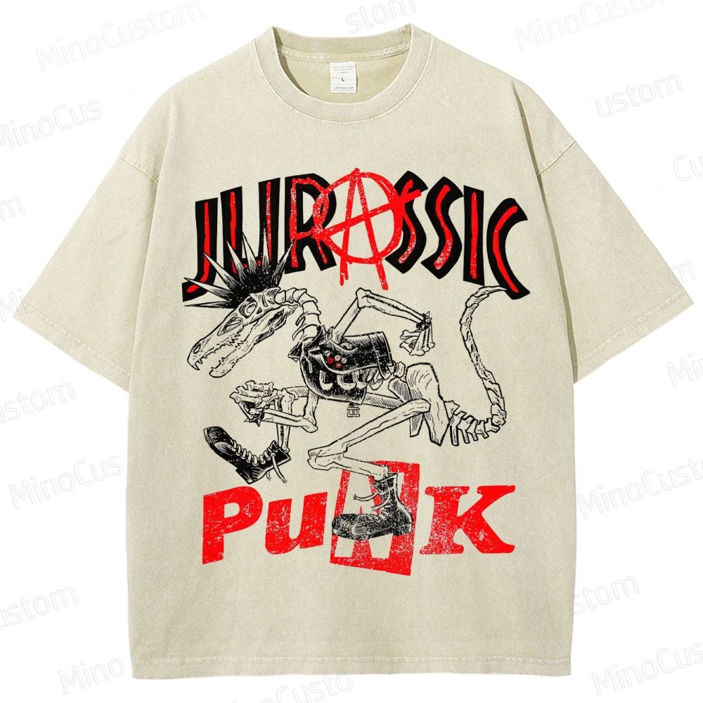 Jurassic Punk Dinosaur Skeleton Graphic T - Shirt
