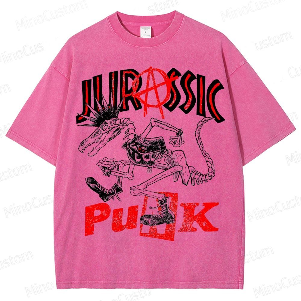 Jurassic Punk Dinosaur Skeleton Graphic T - Shirt