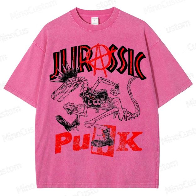 Jurassic Punk Dinosaur Skeleton Graphic T - Shirt