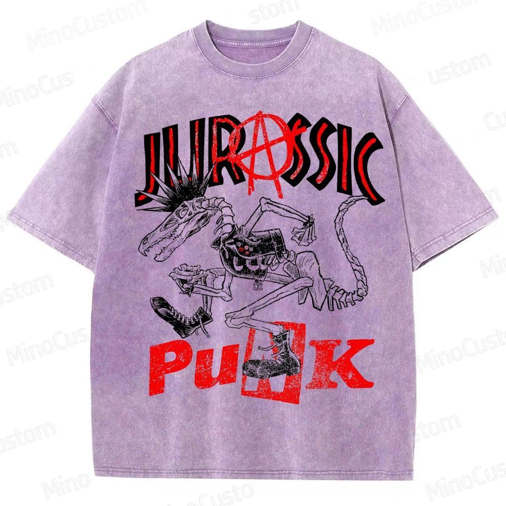 Jurassic Punk Dinosaur Skeleton Graphic T - Shirt