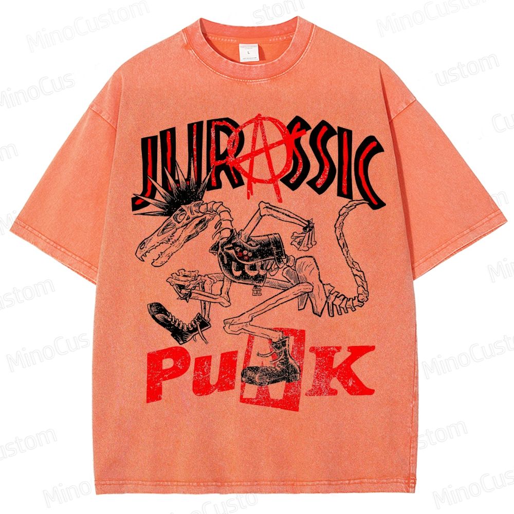 Jurassic Punk Dinosaur Skeleton Graphic T - Shirt