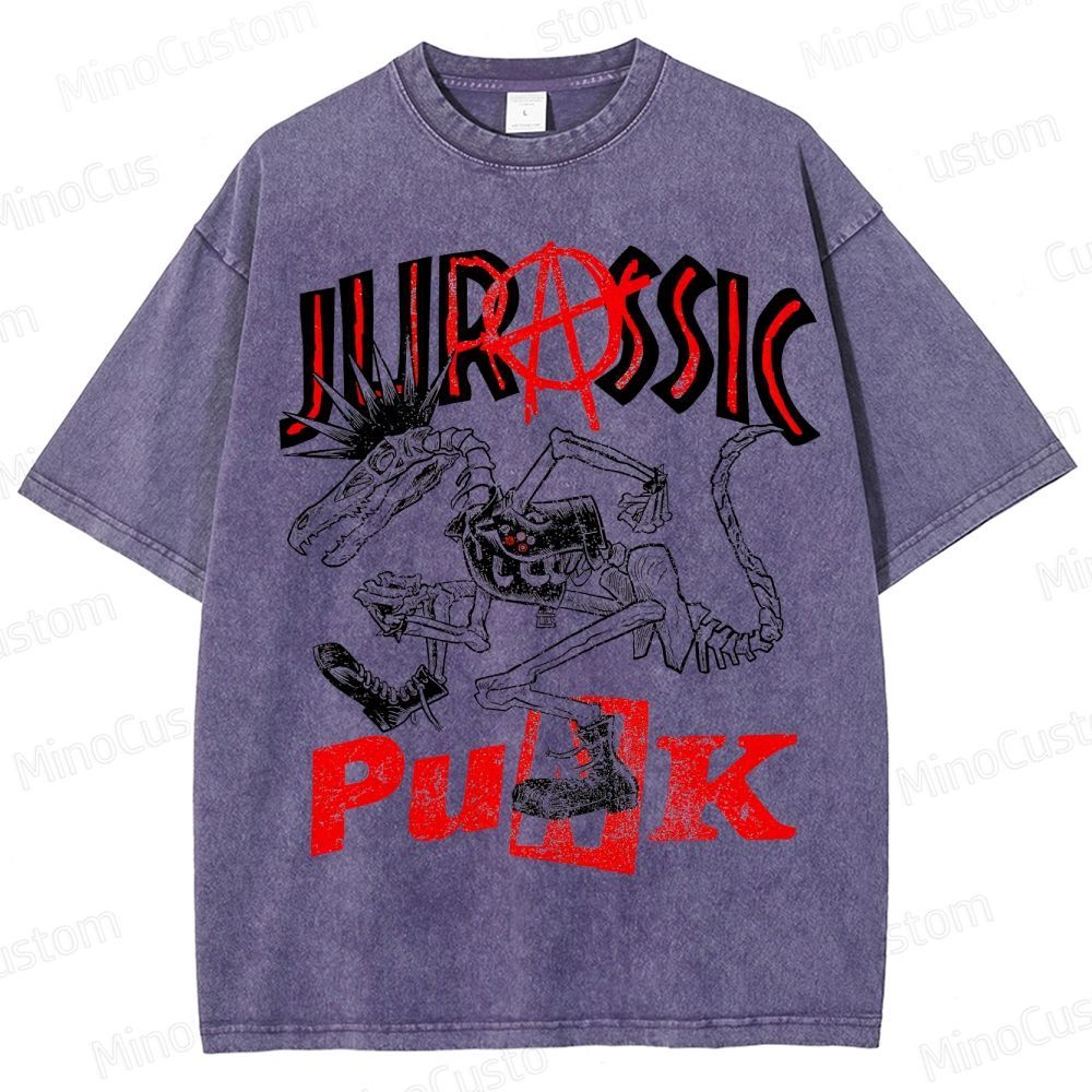 Jurassic Punk Dinosaur Skeleton Graphic T - Shirt