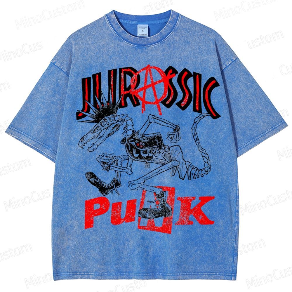 Jurassic Punk Dinosaur Skeleton Graphic T - Shirt
