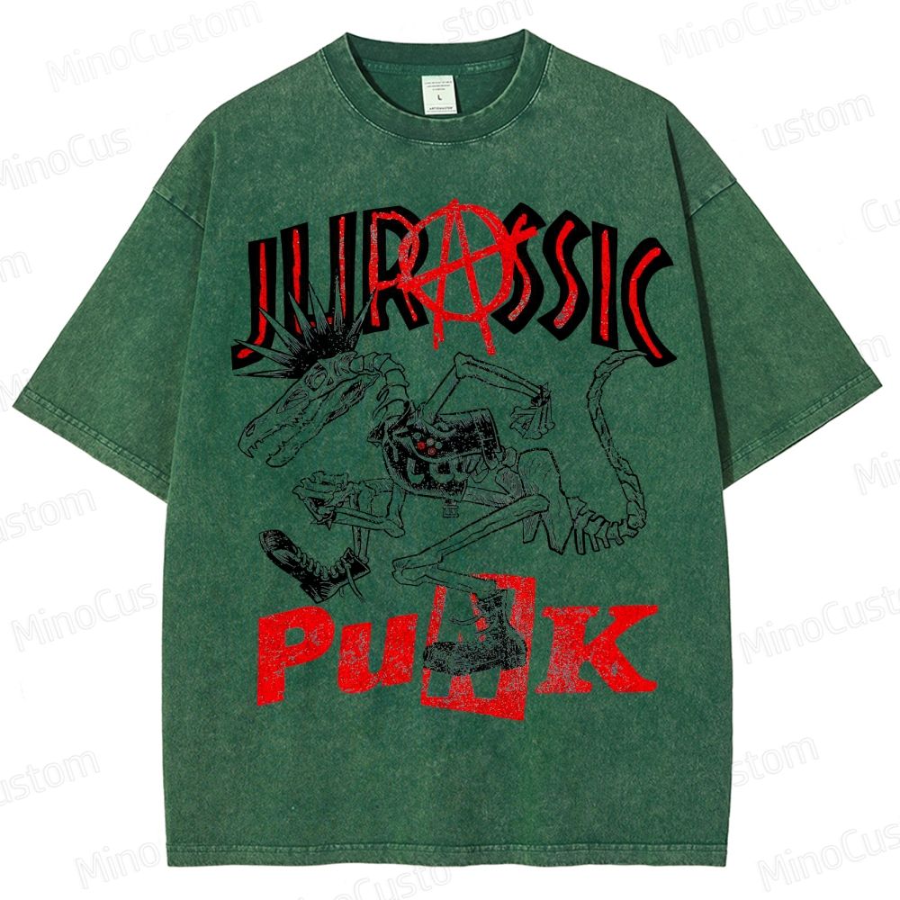 Jurassic Punk Dinosaur Skeleton Graphic T - Shirt