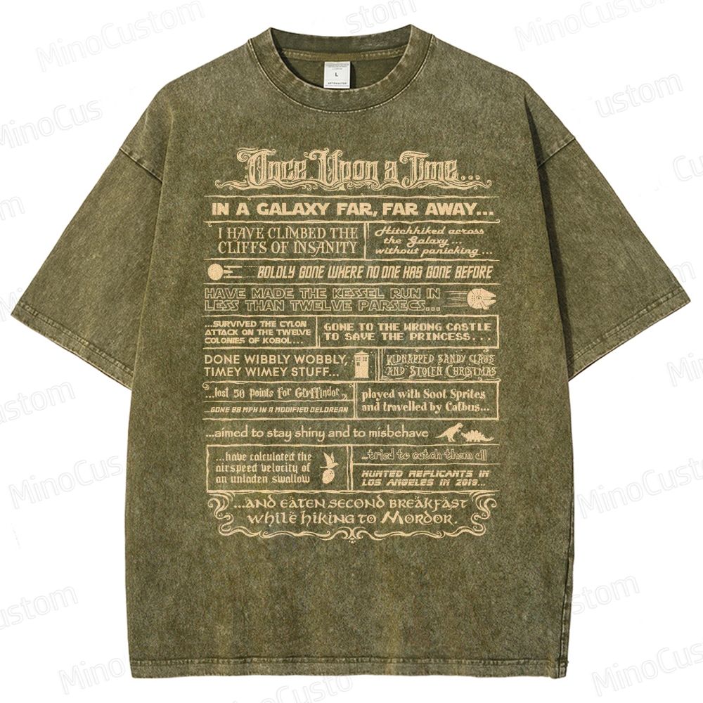 Vintage Fantasy Collage Washed T-Shirt