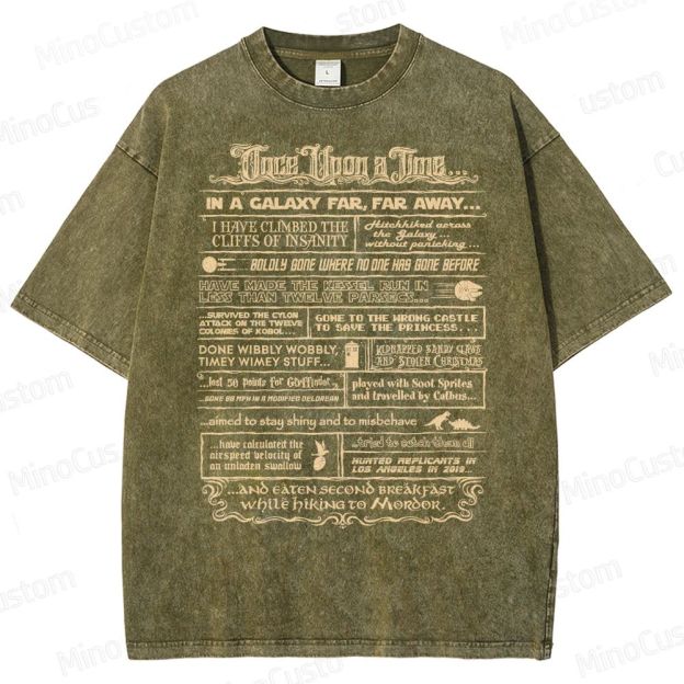 Vintage Fantasy Collage Washed T-Shirt